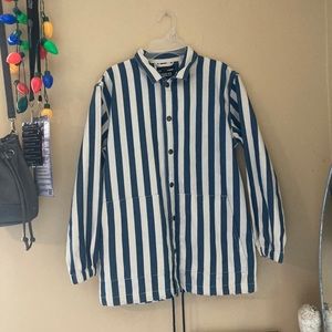 Blue and white striped jacket !!